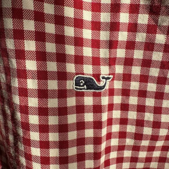 Vineyard Vines Slim Fit Whale Shirt  Mens Medium Red & White Check Gingham‎ - Picture 7 of 7